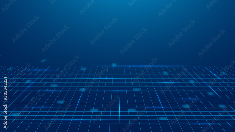 Abstract Blue Big Data Representation Technology Background with Space for Text