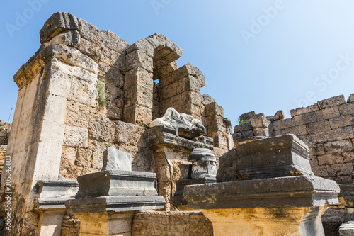 Perga or Perge, an ancient Greek city in Anatolia, a large site of ancient ruins, now in Antalya Province on the Mediterranean coast of Turkey.