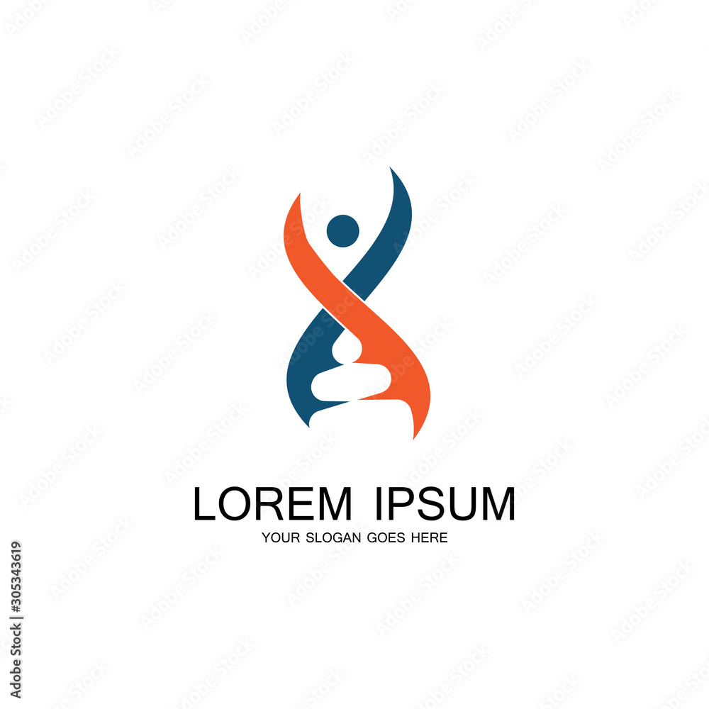 Human DNA logo icon design-vector Human DNA logo icon design-vector