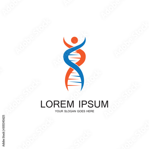Human DNA logo icon design-vector