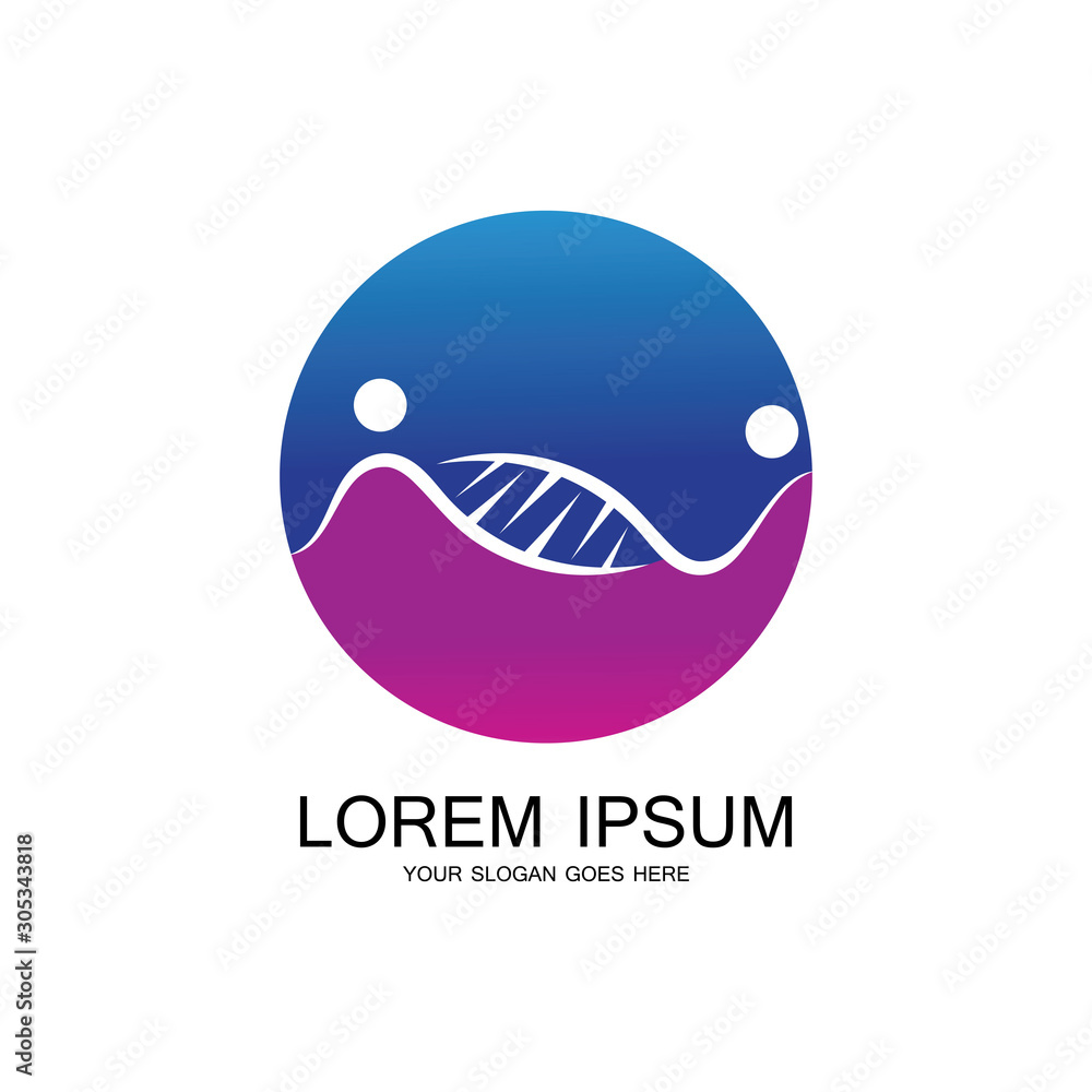 Naklejka premium Human DNA logo icon design-vector