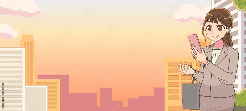 退勤 定時退社 外 ビル イラスト Stock Vector Adobe Stock