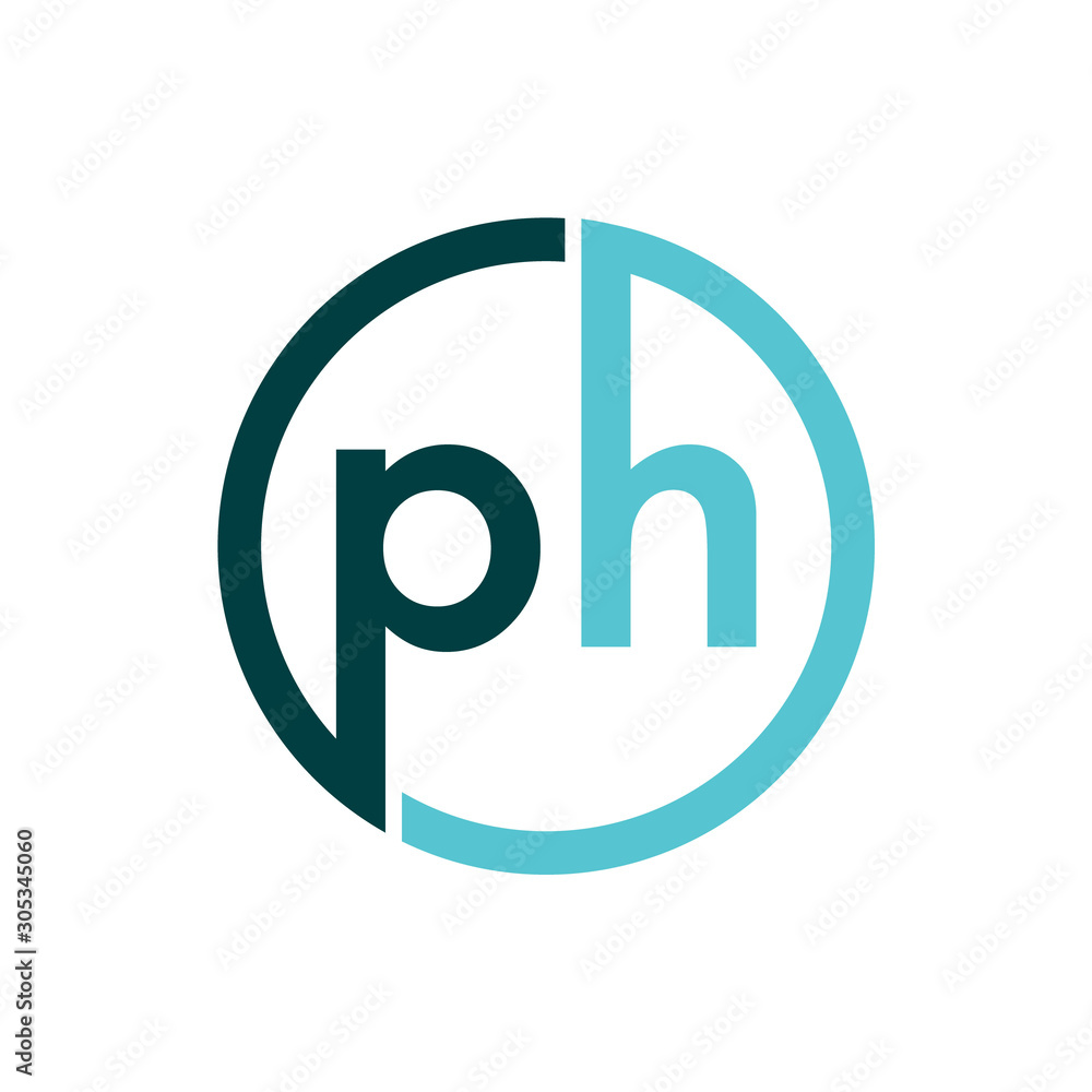 Initial letter PH lowercase logo template ilustration Initial letter PH lowercase logo template ilustration