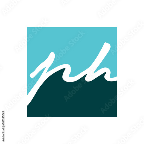 Initial letter PH lowercase logo template ilustration
