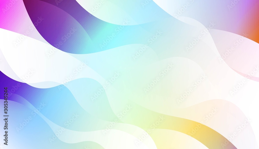 Obraz premium Geometric Wave Shape with Colorful Gradient Color Background Wallpaper. For Your Design Ad, Banner, Cover Page. Vector Illustration.