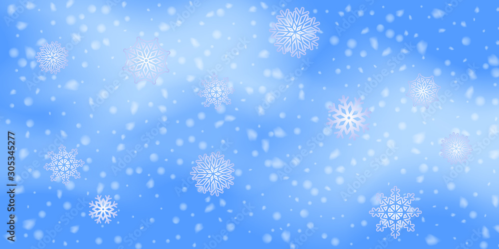 Fototapeta premium Snowflakes, snowfall.