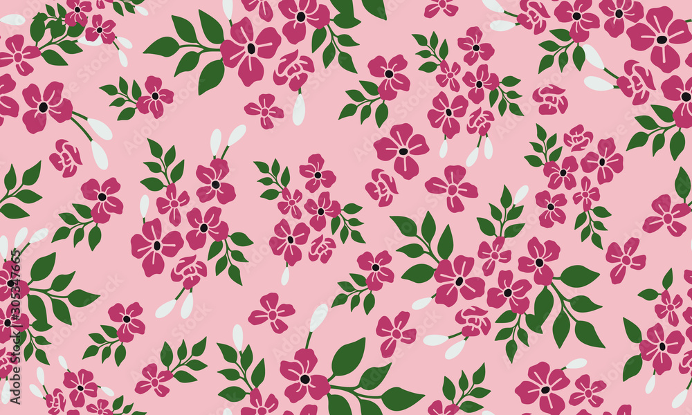 Artwork of pink flower, wallpaper of floral pattern background.