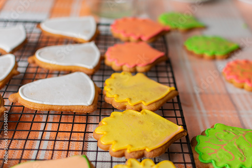 cookies preparation with royal frosting