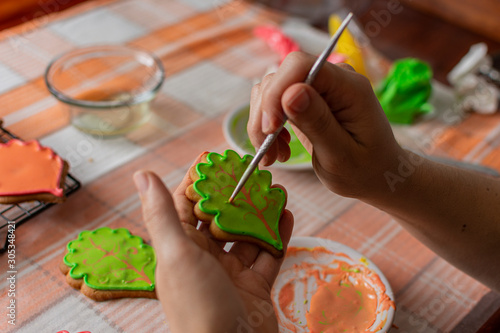 cookies preparation with royal frosting
