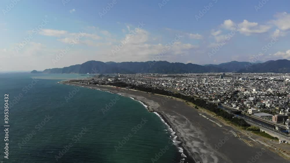 静岡県静岡市全景 ドローン空撮 日本 静岡県静岡市全景 ドローン空撮 日本