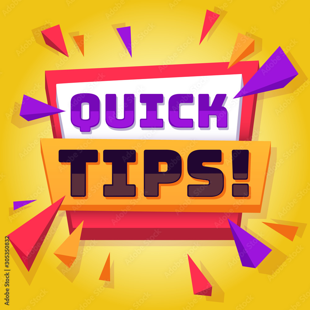Quick tip. Useful tricks and advice blog post background, creative idea banner with text, best solution and information vector concept Quick tip. Useful tricks and advice blog post background, creative idea banner with text, best solution and information vector concept