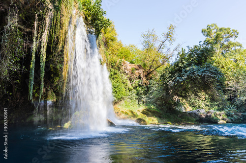 The upper Duden Waterfalls  a collection of small falls in a quiet municipal park in Antalya  Turkey. 