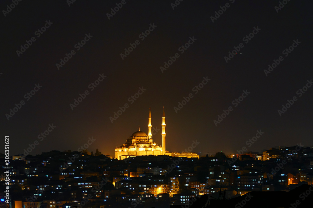 Istanbul, Turkey The Blue Mosque at night