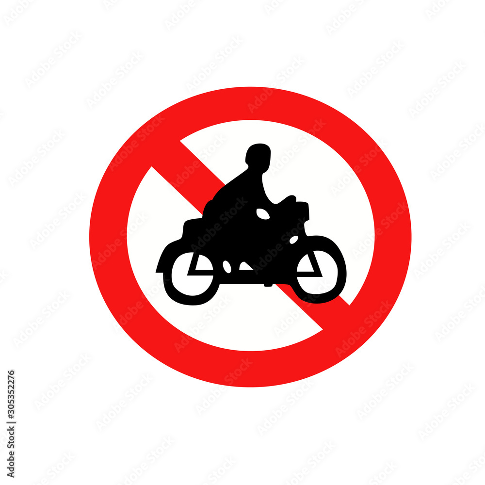 Vehicle prohibited signs motorcycle illustration vector
