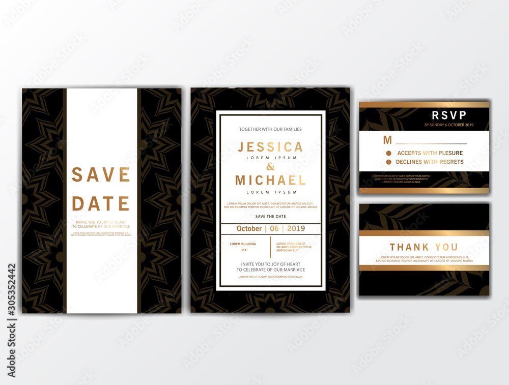 Wedding Invitation Cards with Ornament Wedding Invitation Cards with Ornament