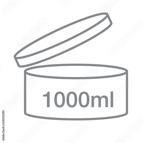 1 Liter l sign l-mark estimated volumes 1000 milliliters ml Vector symbol packaging, labels used for prepacked foods, drinks different liters and milliliters. 1 litre vol single icon isolated on white