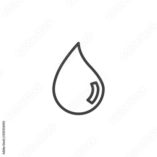 Water drop line icon. Droplet linear style sign for mobile concept and web design. Raindrop outline vector icon. Symbol, logo illustration. Vector graphics
