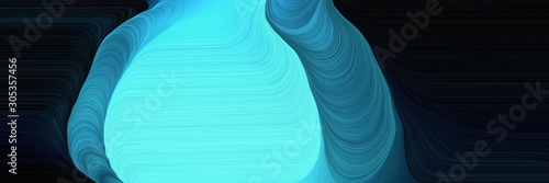 smooth swirl waves background illustration with turquoise, steel blue and black color © Eigens