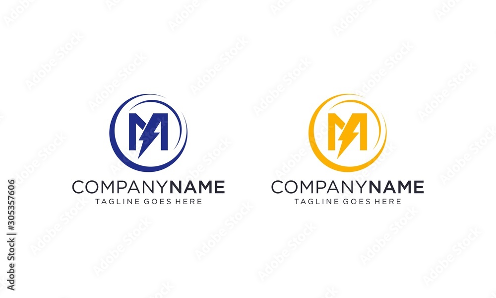 Electric logo design concept on white background