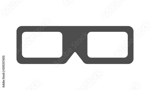 Modern 3D cinema glasses silhouette icon for your design. Isolated Vector illustration.
