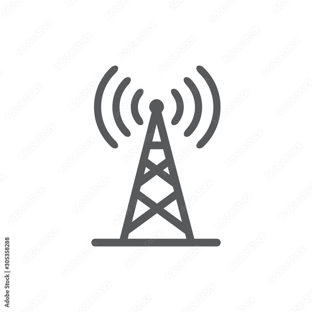 Antenna line icon on white background Antenna line icon on white background