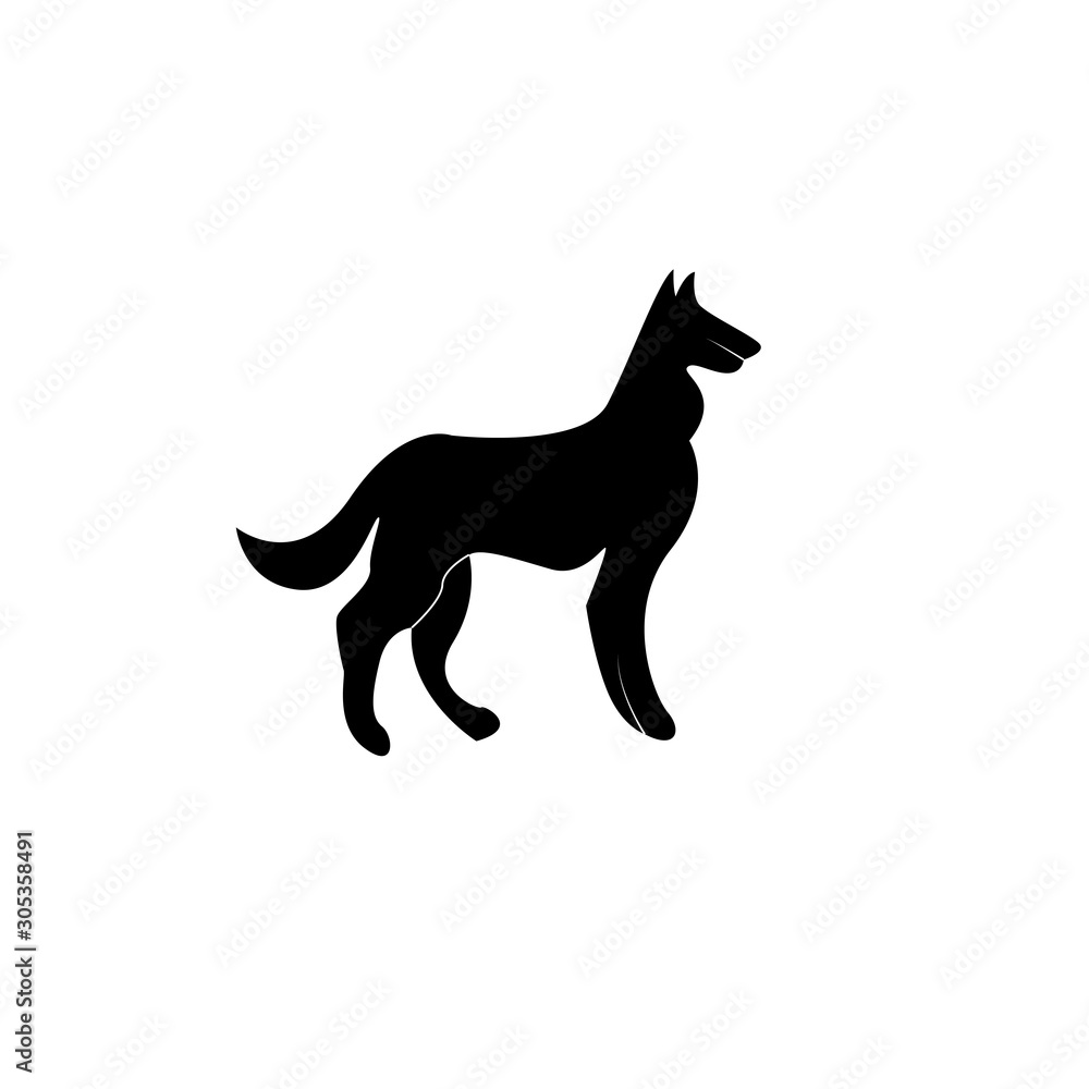 Dog silhouette icon vector illustration