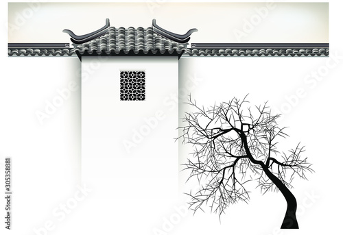 south China traditional old building roof