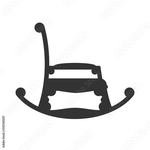 Vintage rocking chair. Black Chair silhouette for your design. Vector illustration.