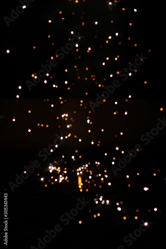 Fire crackers or fireworks in the sky. celebrating new year and Christmas and Diwali