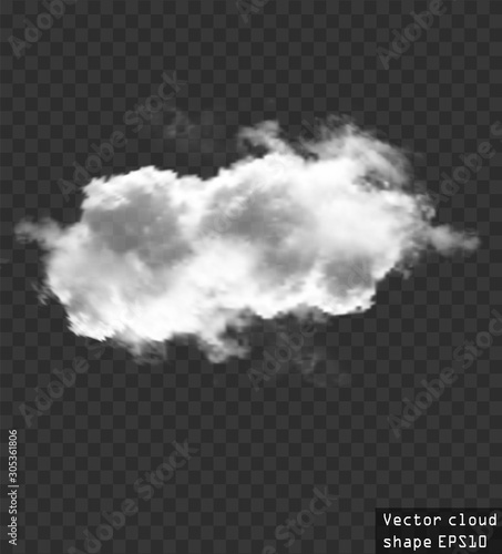 Cloud shape vector, realistic single cloud