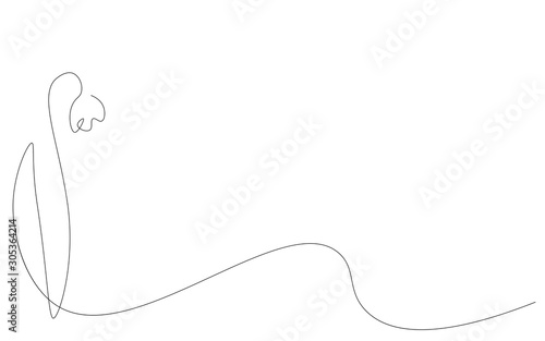 Flower silhouette on white background. Vector illustration	