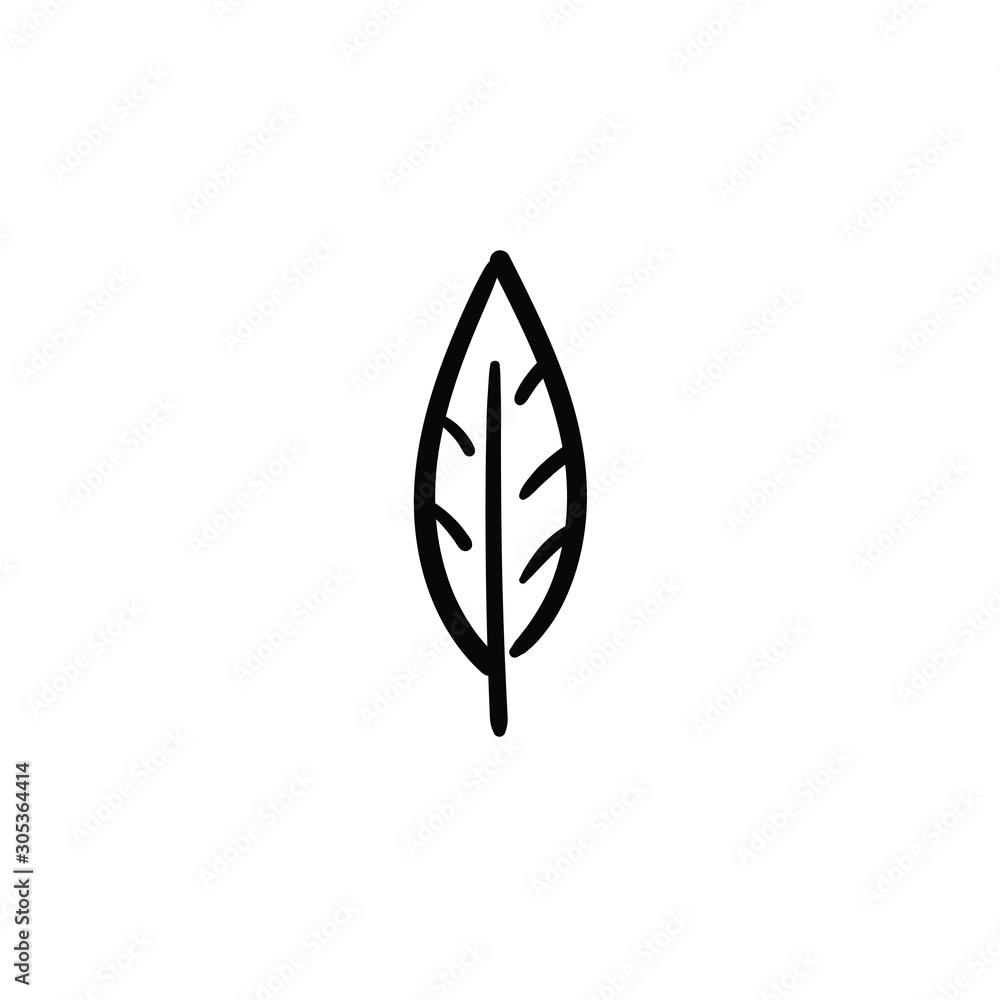 Hand drawn leaf. Simple vector icon Hand drawn leaf. Simple vector icon