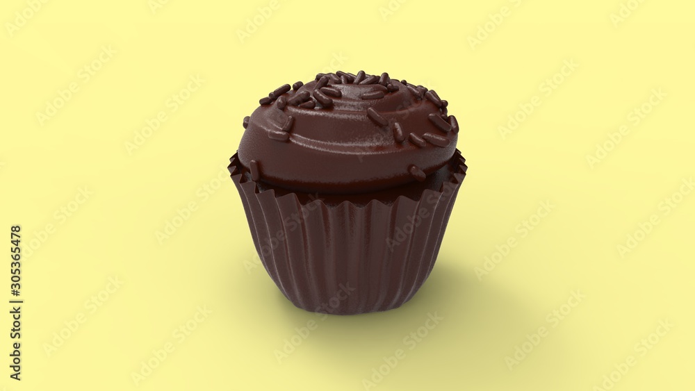 3d rendering of a cupcake isolated in colored studio background 3d rendering of a cupcake isolated in colored studio background