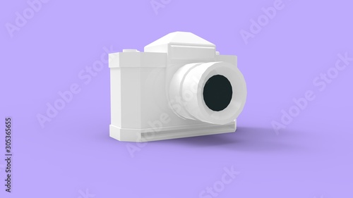 3d rendering of a digital camera isolated in studio background
