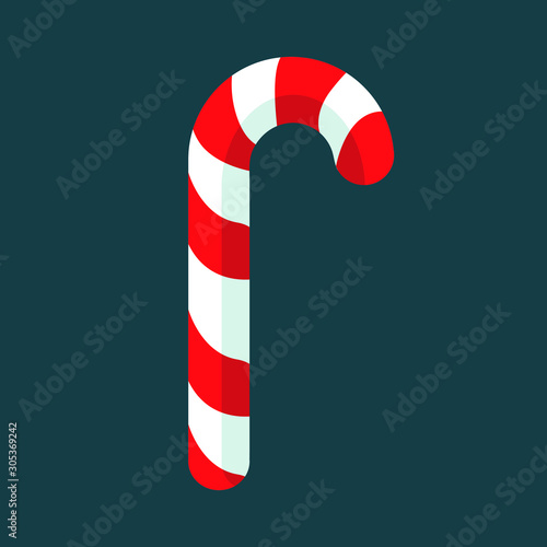 candy cane christmas candy flat design isolated vector illustration photo