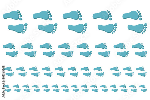 Baby footprint vector illustration isolated on white background