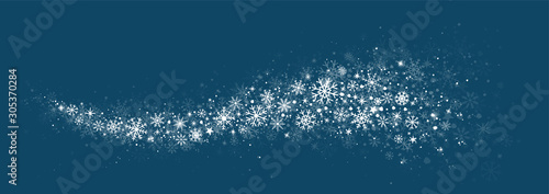 winter snow background with hand drawn snowflakes silhouette