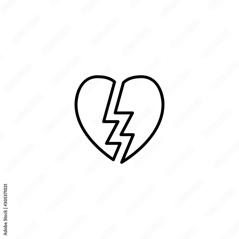 broken heart icon vector illustration