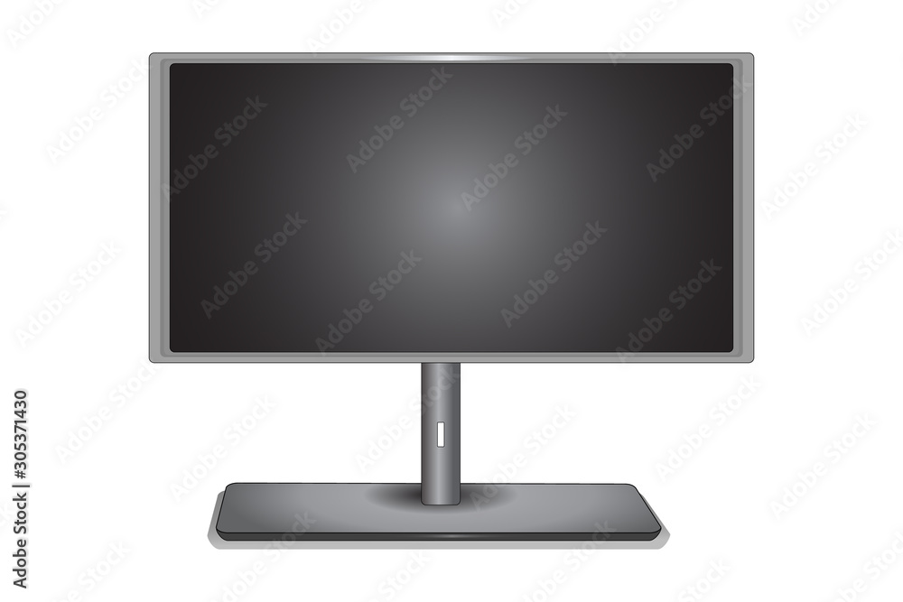 Monitor isolated on white background. lcd tv monitor. TV screen with gray screen. Realistic modern computer monitor display with blank screen front view. PC. Stock vector illustration EPS 10. Monitor isolated on white background. lcd tv monitor. TV screen with gray screen. Realistic modern computer monitor display with blank screen front view. PC. Stock vector illustration EPS 10.