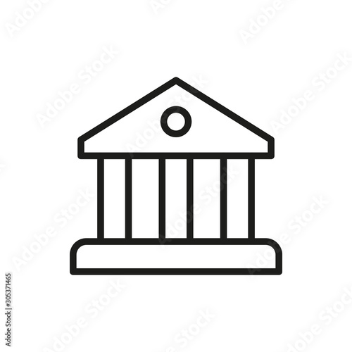 Simple bank line icon.