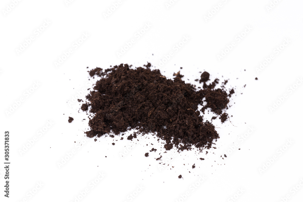 Patch of soil or mud isolated on white background Patch of soil or mud isolated on white background