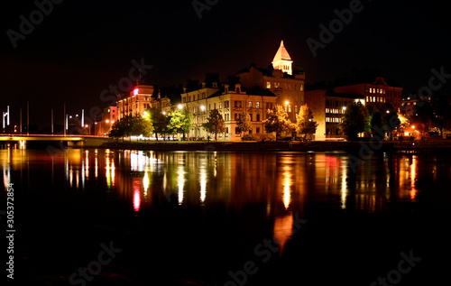 A Night View of the Town of Norrkoping, Sweden