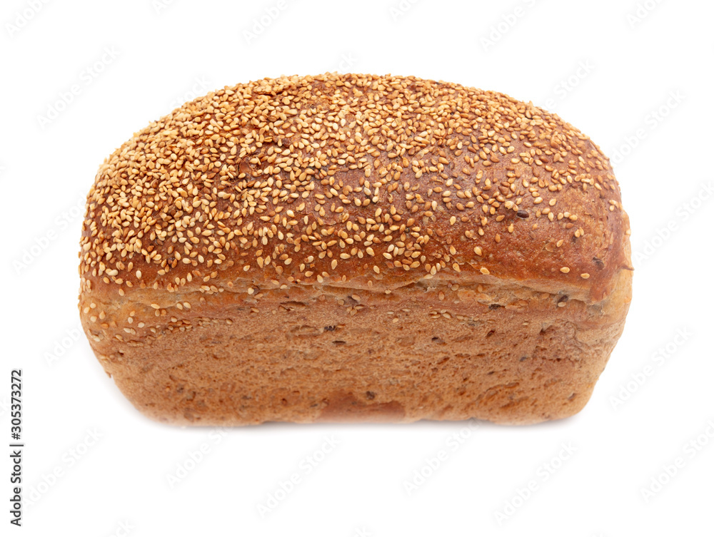 Fresh rosy bread isolated on a white background