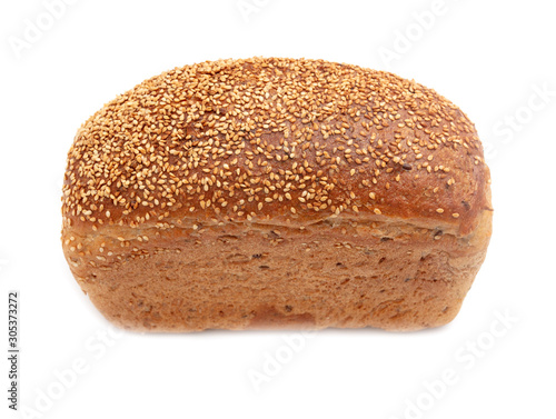 Fresh rosy bread isolated on a white background