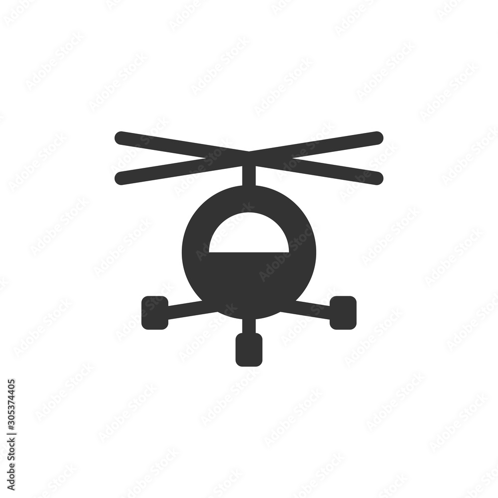 Helicopter front view vector glyph style icon. Marking of public transport stops. Helicopter front view vector glyph style icon. Marking of public transport stops.