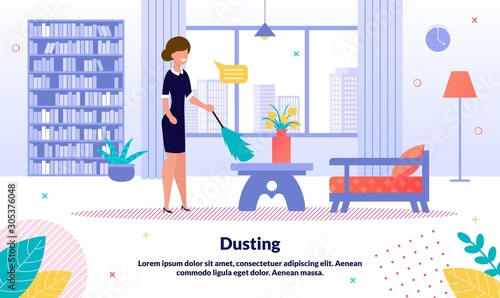Hotel Room Attendants Service Flat Vector Banner
