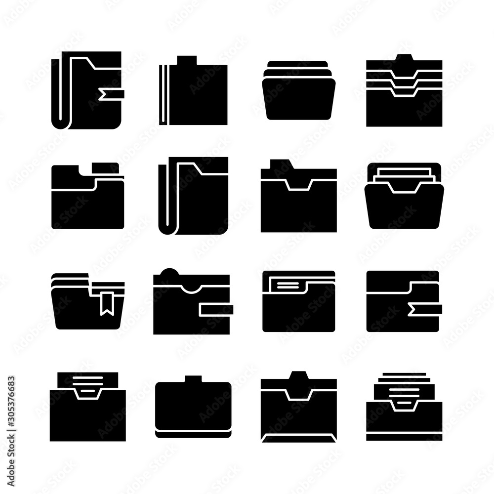 folder and archive icons set vector folder and archive icons set vector