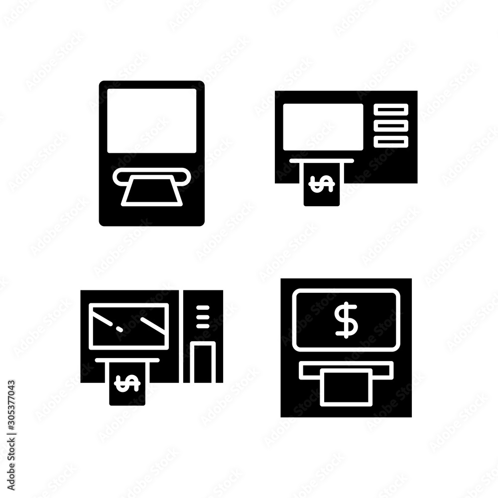ATM, automatic teller machine, money machine icons ATM, automatic teller machine, money machine icons