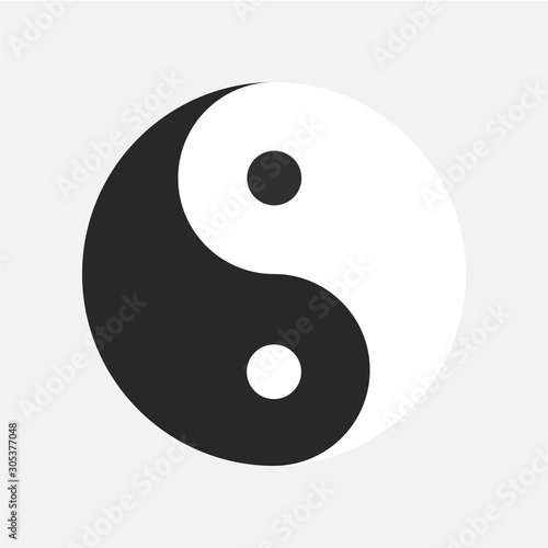 Yin yang icon isolated on white background. Vector illustration. Eps 10.