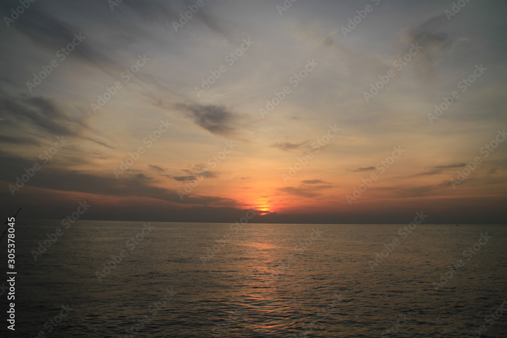 sunset over the sea sunset over the sea